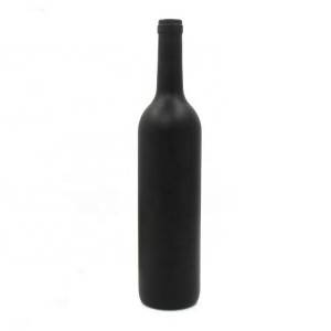 ขายส่งที่กำหนดเองการพิมพ์ 500ml 750ml บอร์โดซ์แมตต์สีดำขวดแก้วไวน์แดง