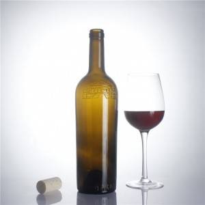 მორგება ლოგო კორპის ზედა Bordeaux შინდისფერი ღვინის მინის ბოთლი
