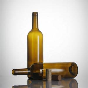 Bottiglia di vetro di vinu rossu Borgogna di sugheru ambra verde scuru di pesu pesu