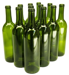 Green wine glass bottle 750ml