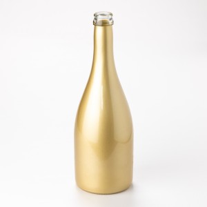 Electroplated golden glass bottle for wine for liquor