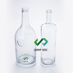 زجاجات زجاجية مخصصة للفودكا جين ويسكي تيكيلا براندي ذات ألوان شفافة