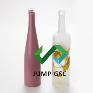 Frosted glass liqour bottle