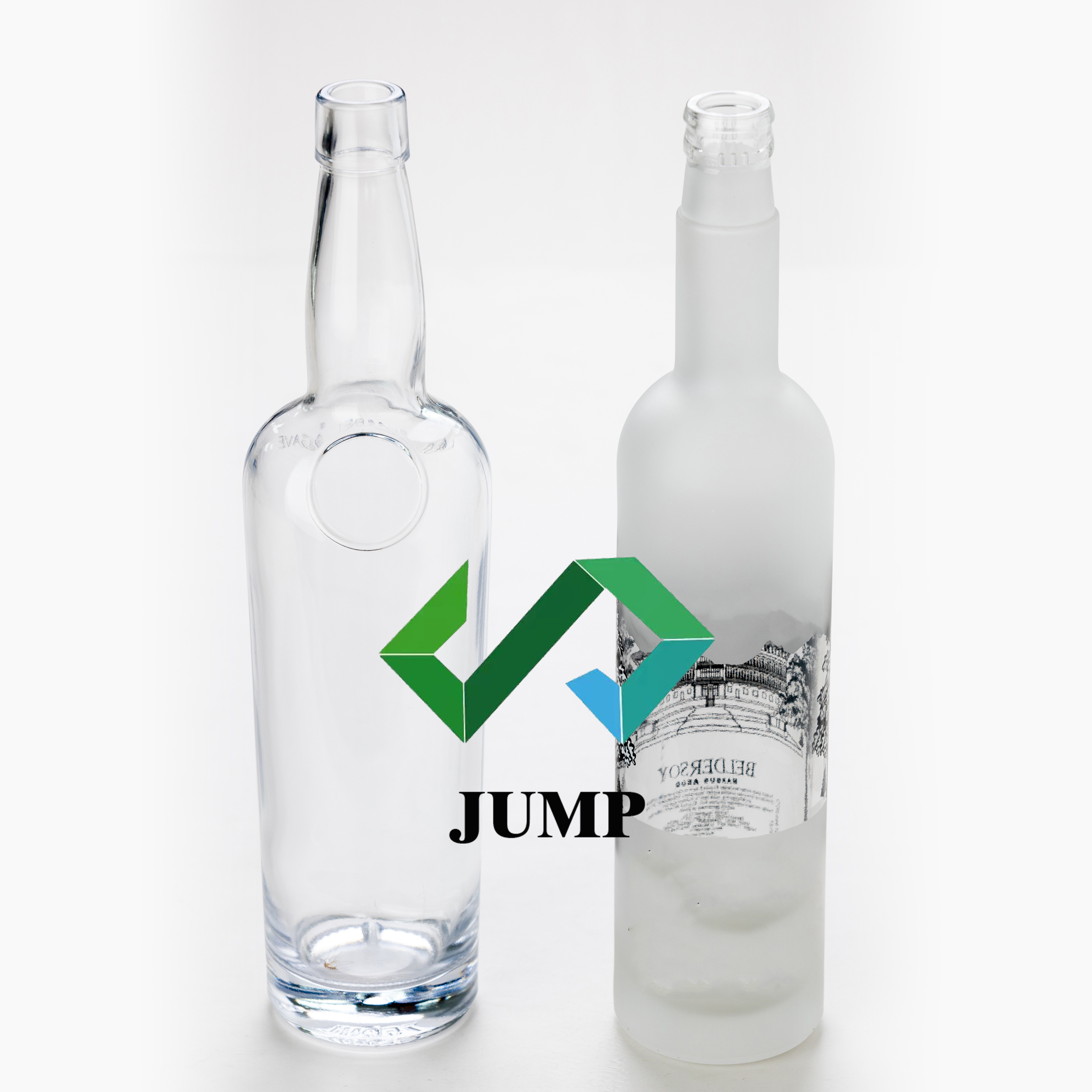 China Wholesale Super Flint Custom Logo Square Spirit Liquor Glass Bottle Manufacturers - Customer logo liquor bottles – JUMP