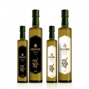 Botella de aceite de oliva de vidro ámbar de alta calidade