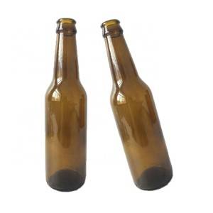 Botella de cervexa baleira ámbar de forma diferente