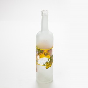 Frosted glass wine bottle liquor bottle