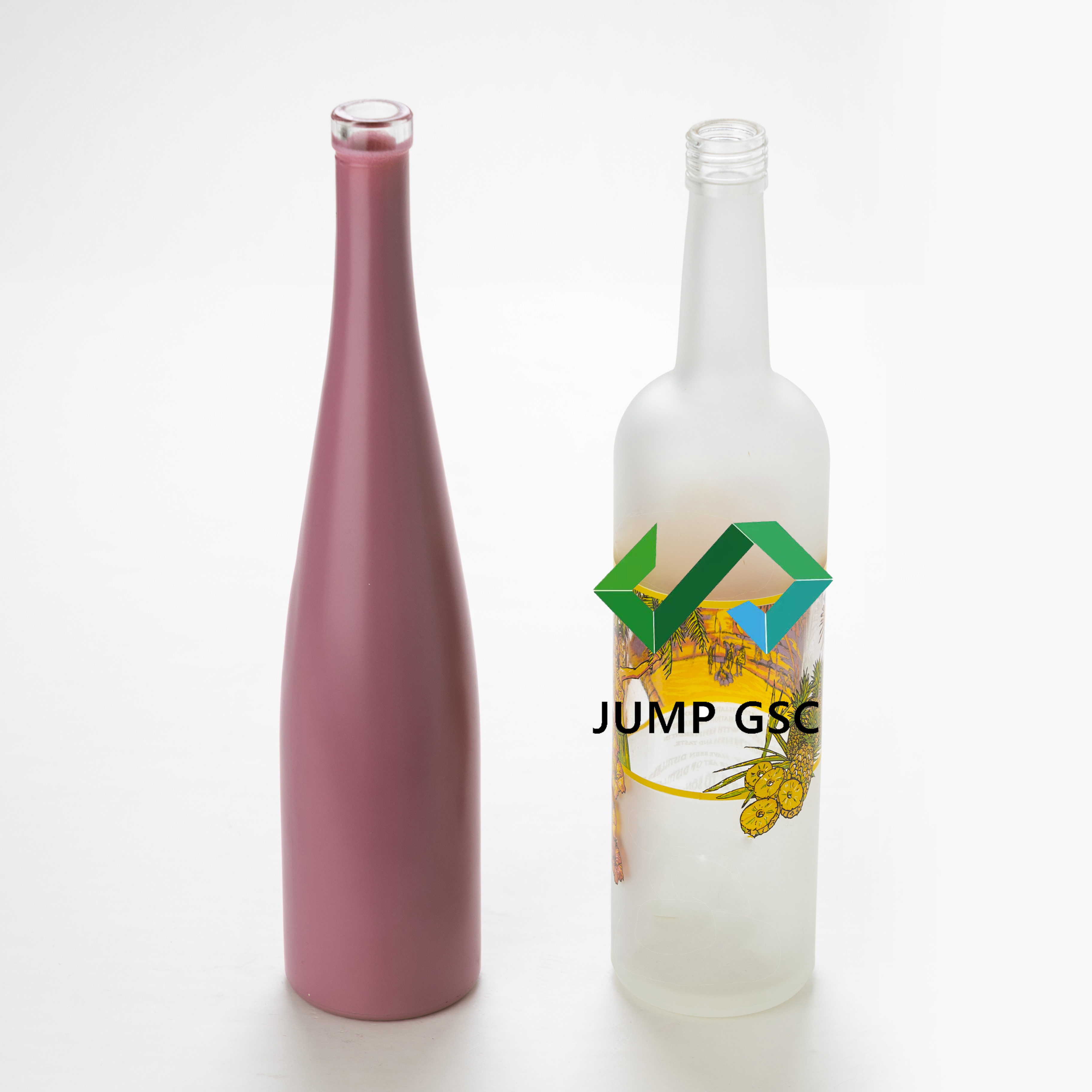 Frosted glss wine bottle