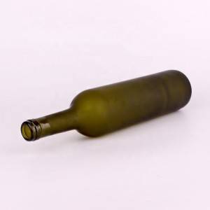 بطری شراب شیشه ای بوردو سبز 750 میلی لیتری به شکل گرد چینی تبلیغاتی کارخانه