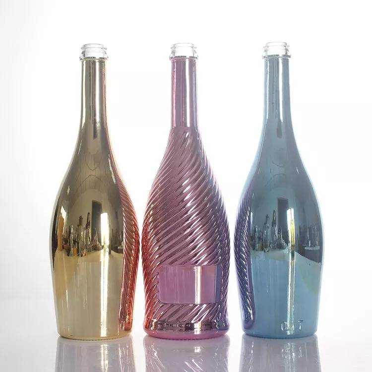 China Wholesale Luxury Shell Shape Crystal Flint Spirits Glass Bottle Pricelist - Gold electroplate glass wine bottles  – JUMP