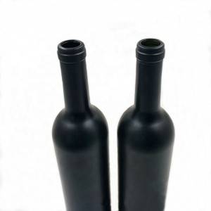 Търговия на едро с персонализиран печат 500 ml 750 ml Bordeaux Matt Black Red Wine Стъклена бутилка
