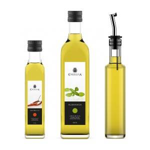 Surper flint clear olive oil glass bottle