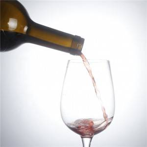 Botol kaca anggur merah anggur hijau antik OEM ODM dengan bagian atas gabus