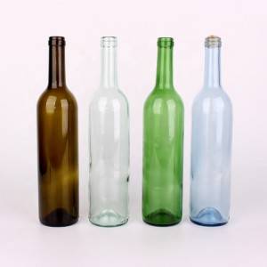 कारखाना प्रचार चीन गोल आकार 750ml हरियो बोर्डो ग्लास वाइन बोतल