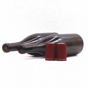 Botol kaca merah anggur anggur gabus segel lilin hijau tua yang berat