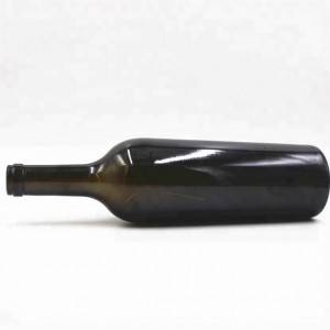 Nhà sản xuất OEM / ODM Trung Quốc Chai thủy tinh rượu vang Bordeaux màu xanh đậm 750ml