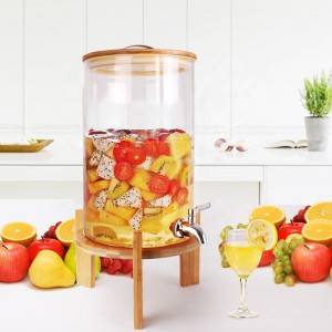 OEM Manufacturer Food Grade Clear Round Square Empty Glass Bottle With - food grade drink beverage water glass dispenser – JUMP