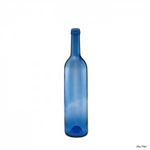 Light Blue Cold Blue Glass Wine Bottle