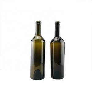  750ml empty glass burgundy wine bottle
