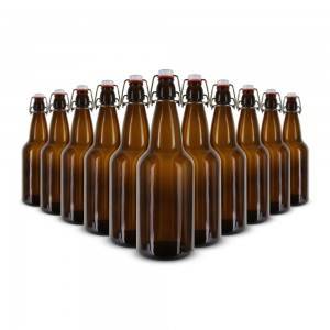 थोक सबसे लोकप्रिय स्पष्ट पेय 250 मिलीलीटर 330 मिलीलीटर पारदर्शी ग्लास बीयर की बोतल
