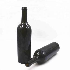 Fabricant OEM/ODM Chine Bouteille en verre de vin de Bordeaux vert foncé de 750 ml