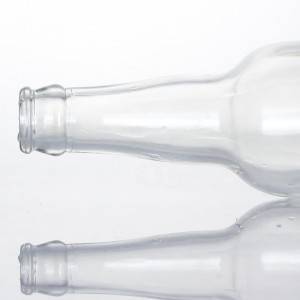 Garrafa de vidro de cerveja para bebida de sílex transparente abastecida