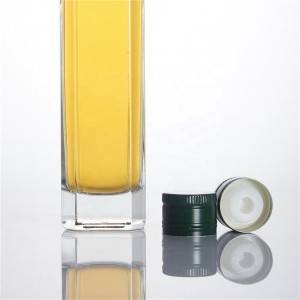 Akčný výpredaj čírych sklenených štvorcových okrúhlych fliaš na olivový olej