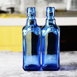 Garrafa de vidro de vinho de cor azul de 500ml