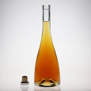 Персонализирана висококачествена стъклена бутилка за ракия с коркова запушалка