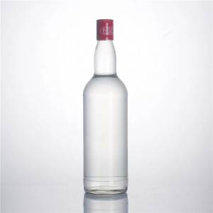 Ibhodlela lengilazi lengilazi ye-flint emhlophe engu-750ml ye-vodka spirits