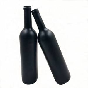 Sticlă de sticlă de vin roșu, negru mat, 500 ml, 750 ml