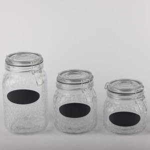Glass jars with lid milk for food