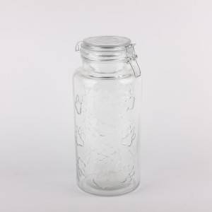 Glass jars with lid milk for food