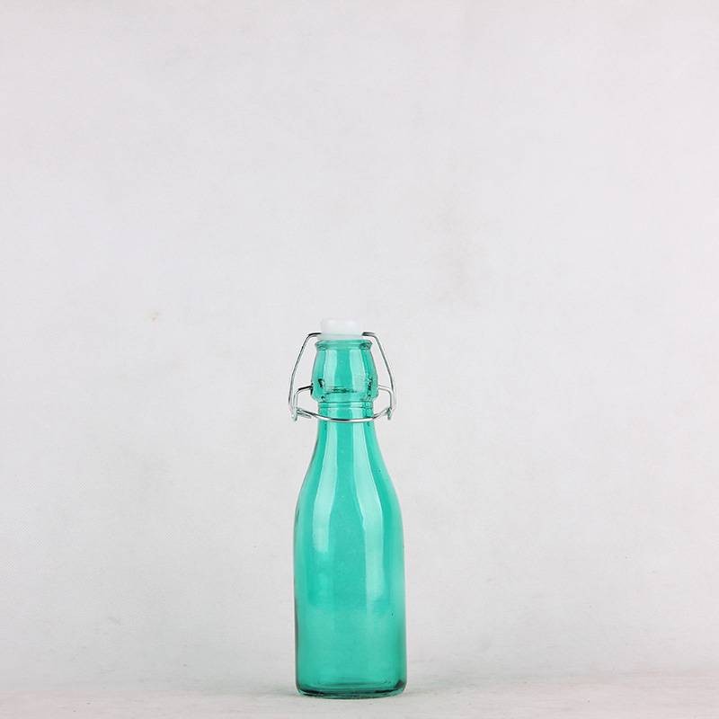 Reasonable price Clear Square Round Empty Milk Glass Bottle – Swing top lid beverage bottle juice bottle   – JUMP