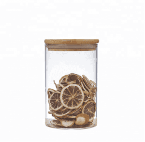 Leakproof glass honey jar with wood lip