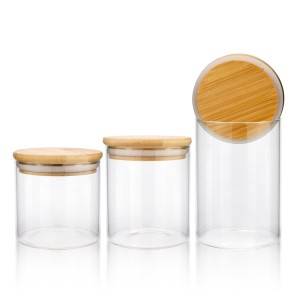 Glass jar with bamboo lid