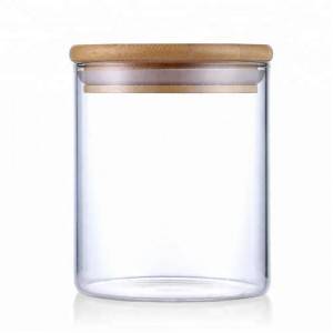 Glass jar with bamboo lid
