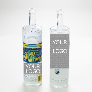 Vodka whisky khách hàng thiết kế rượu mạnh chai rượu thủy tinh