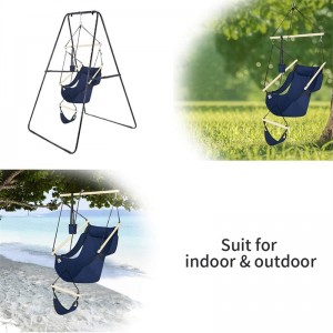 HC002 Hanging Hammock Swing Chair with Armrests and Footrest