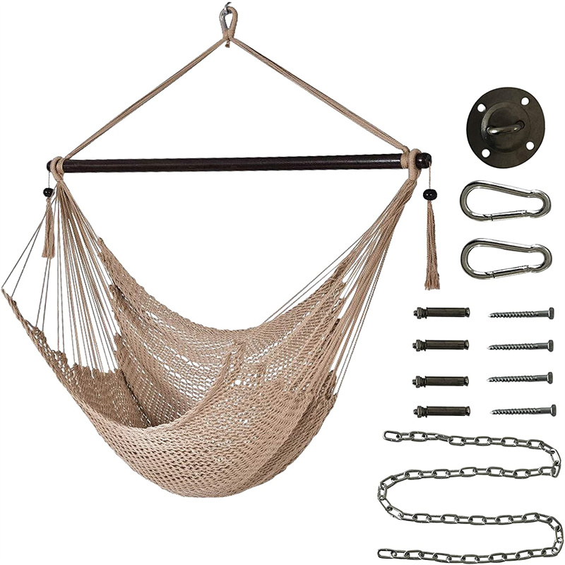New Arrival China Indoor Pod Swing - HC004-1 Macrame Outdoor Swing Rope Hammock Chair – KAISI