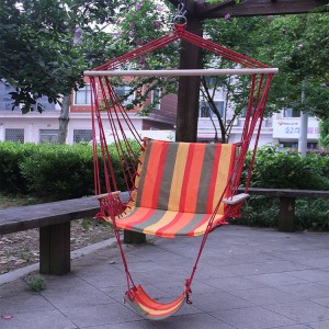 HC005-1 Garden Cotton Hammock Chair with Footrest