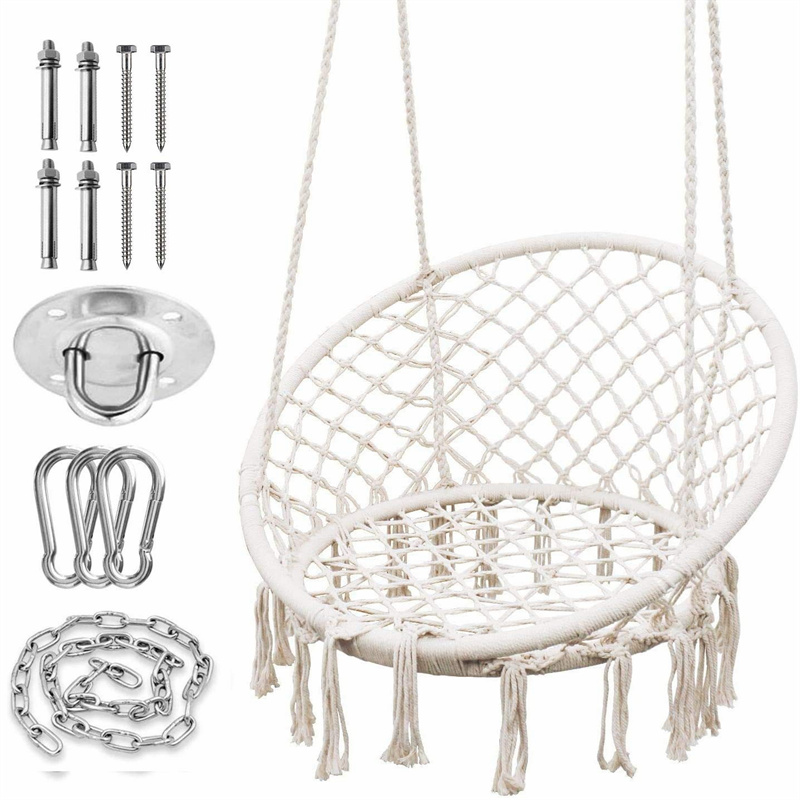 Wholesale Price Outdoor Pod Swing - HC009 Hanging Chair Round Rope Hammock Swing – KAISI