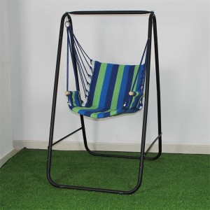HCS005 Cotton Macrame Swing Hanging Chair Steel Stand