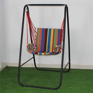 HCS005 Cotton Macrame Swing Hanging Chair Steel Stand