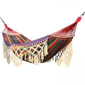 HM027-1 Outdoor Camping Backyard Rope Hammock with Tassels
