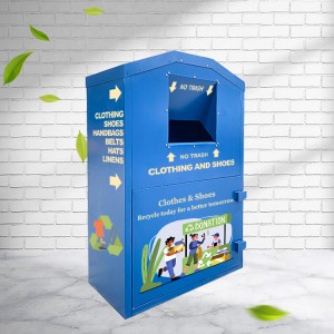 	 Book Shoes Blue Clothes donated Recycle Bin Manufacturer