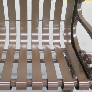 Фабрични персонализирани метални пейки за централен парк Търговска стоманена пейка за открито с гръб
