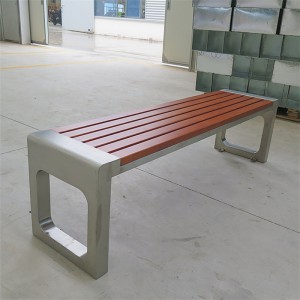 Factory Wholesale Public Street Wooden Park Bench Seats With Stainless Steel Frame 6
