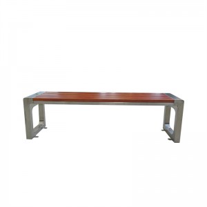 Factory Wholesale Public Street Wooden Park Bench Seats With Stainless Steel Frame 3