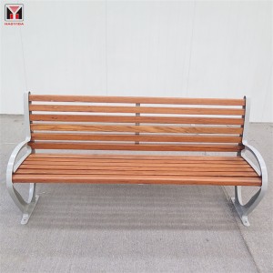 Outside Modern Design Public Seating Bench With Cast Aluminum Legs 13